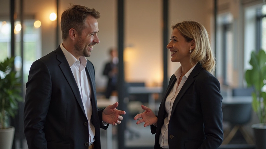 Professionals voeren ontspannen gesprekken op een modern kantoor netwerkevent